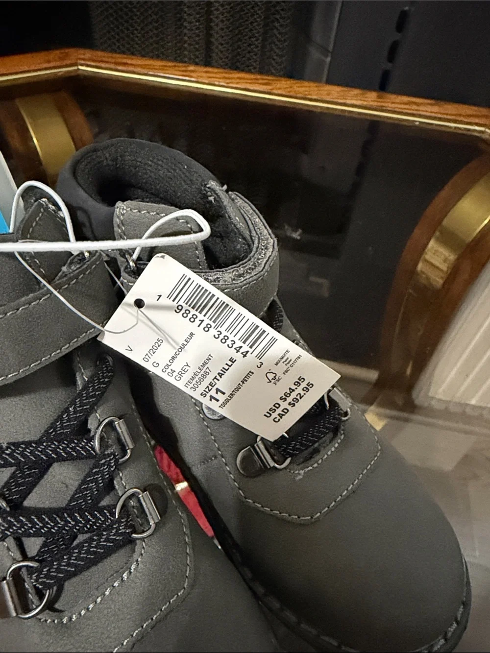 The Children's Place Grey Ankle Boots with Strap & Lace Detail
